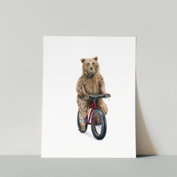 Griz on a Fat Tire Bike Print