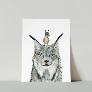 Lynx & Pine Siskin Print