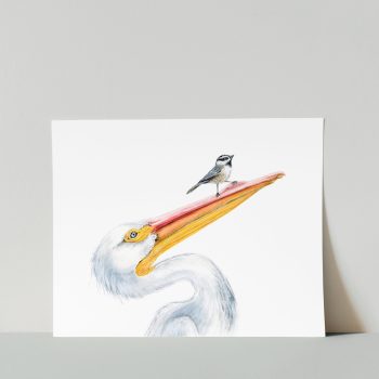 Pelican & Chickadee Print
