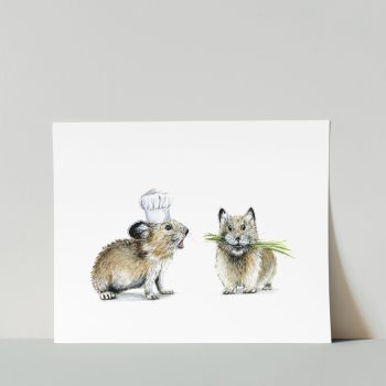 Pelican & Chickadee Print