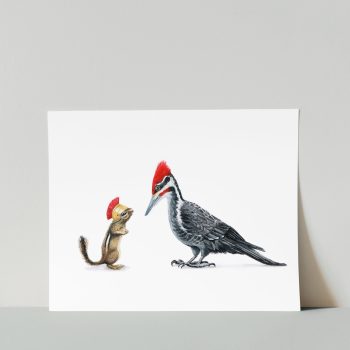 Pileated and Chipmunk Print