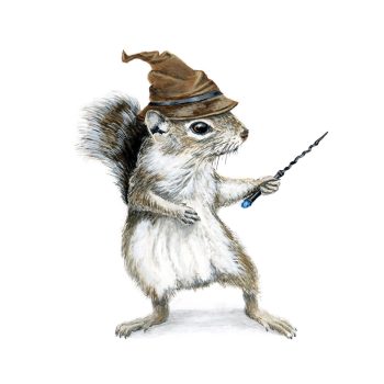 Squirrel Wizard Print