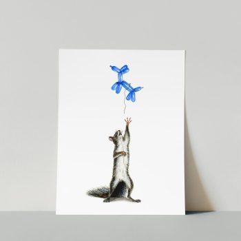 Squirrel & Balloon Print