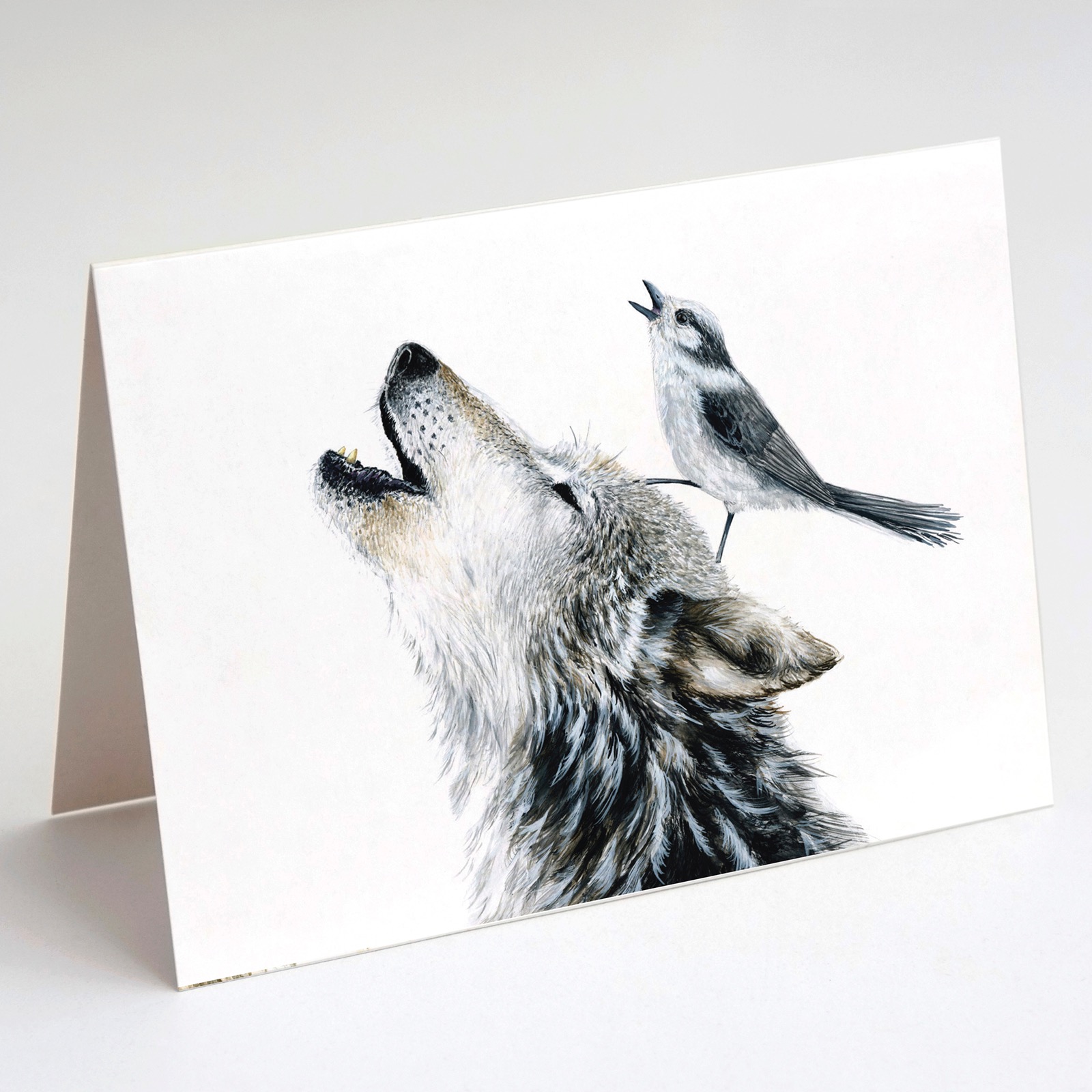 Gray Wolf and Gray Jay Card