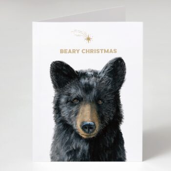 Beary Christmas Black Bear Holiday Card