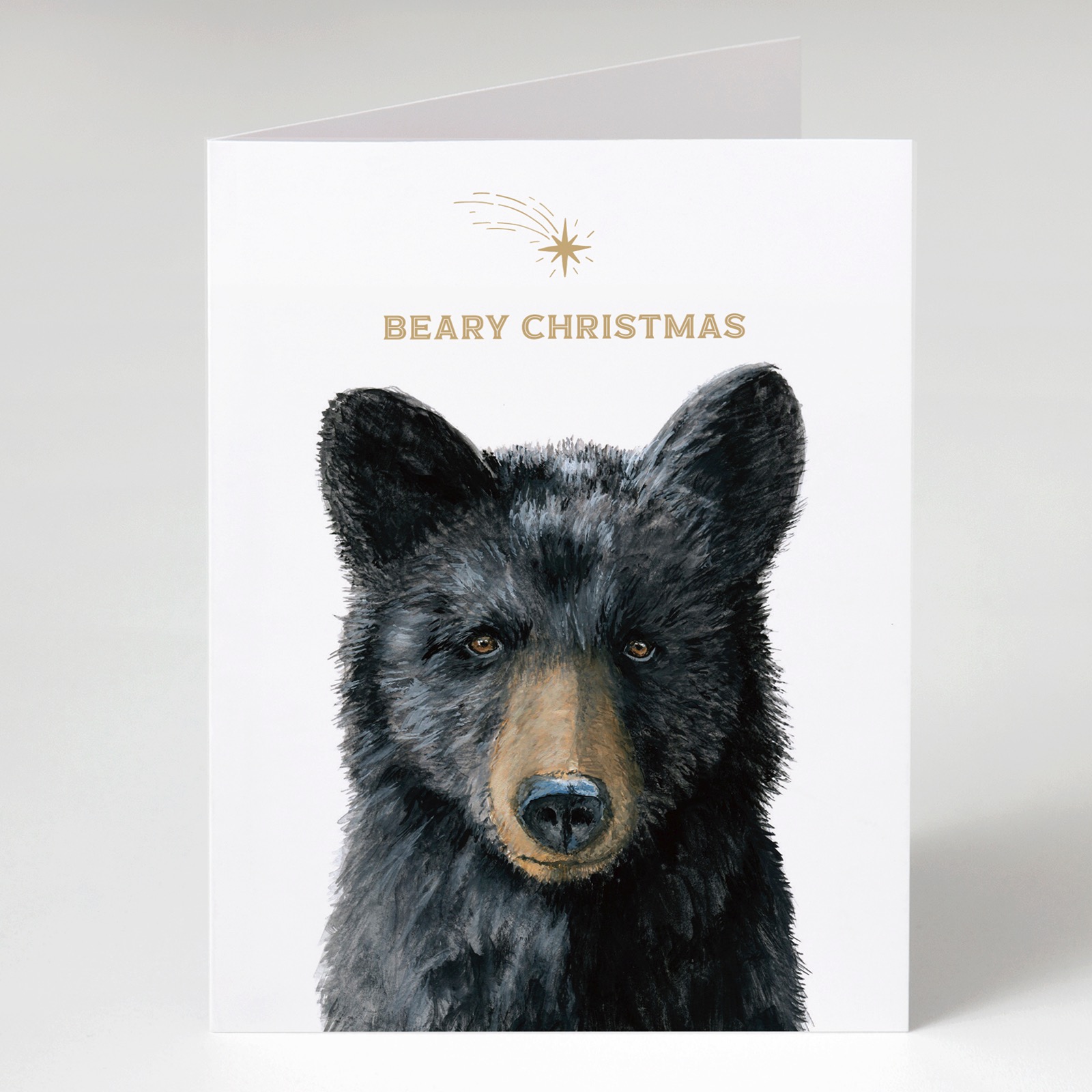 Beary Christmas Black Bear Holiday Card