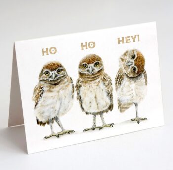 Burrowing Owls Ho Ho Hey Holiday Card