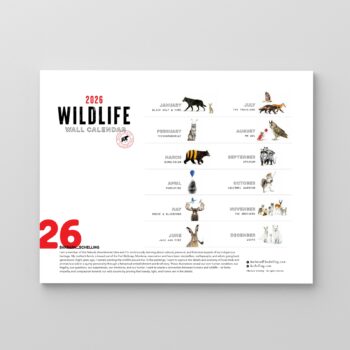 2026 Wildlife calendar back cover