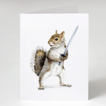 Squirrel warrior note card