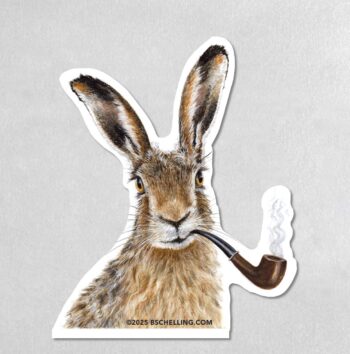 Jack rabbit with pipe sticker