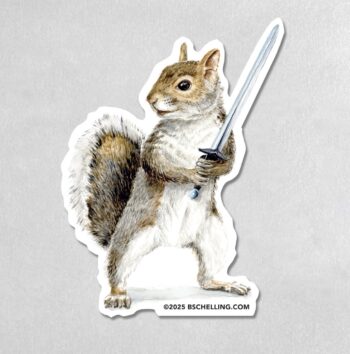 squirrel warrior sticker